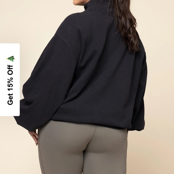 Popflex Active Ooey Gooey Mockneck Sweater in Black - Picture 2 of 5